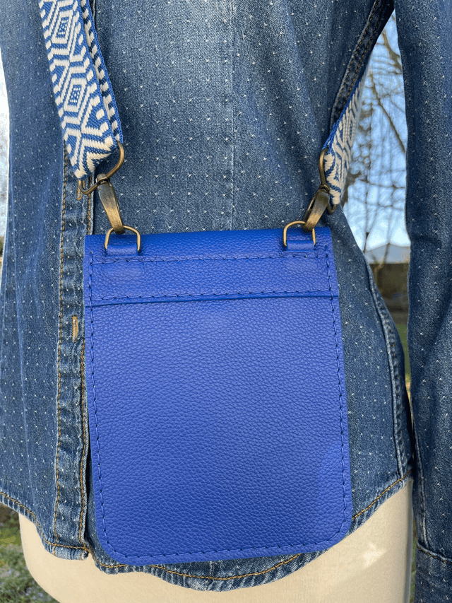 Sac en bandoulière pour smartphone bleu électrique/vanille