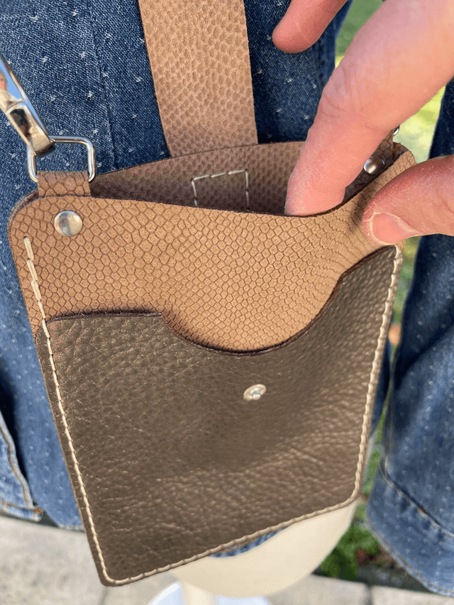 Sac bandoulière serpent marron clair