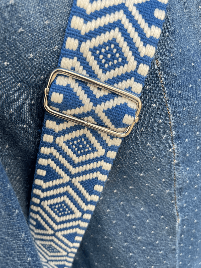 Sac en bandoulière vert d'eau/bleu électrique