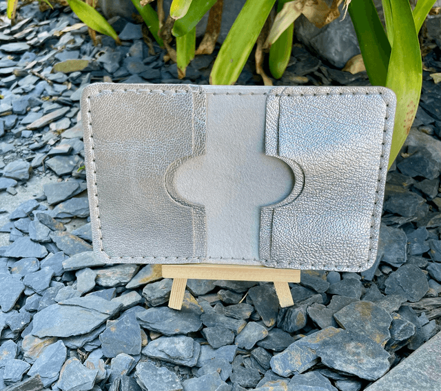 Porte-cartes argent/blanc