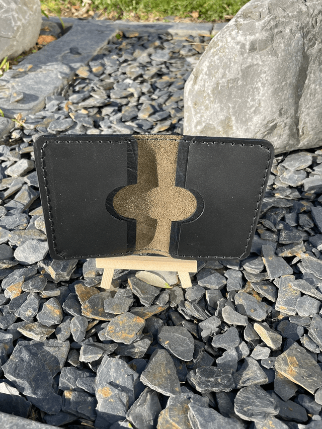 Porte-cartes double kaki/noir