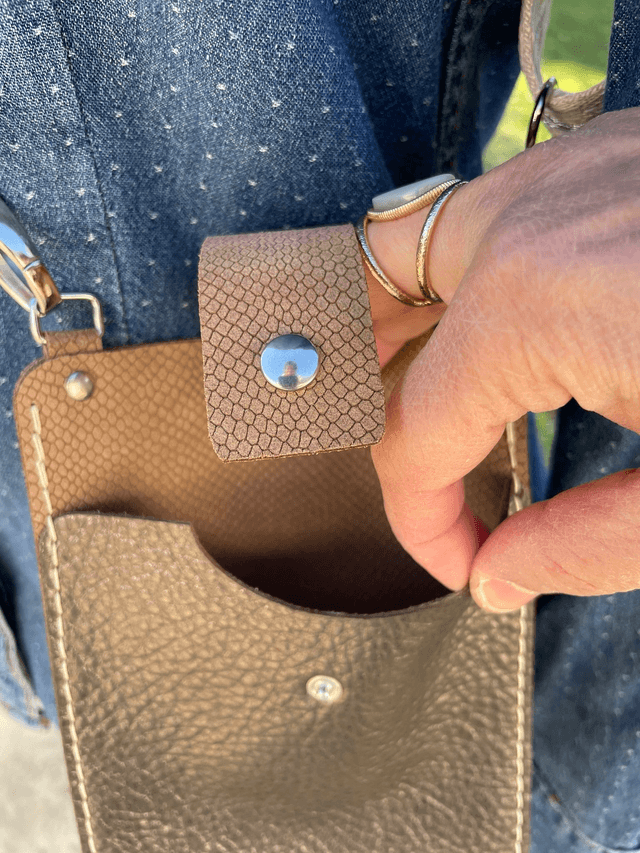 Sac bandoulière serpent marron clair