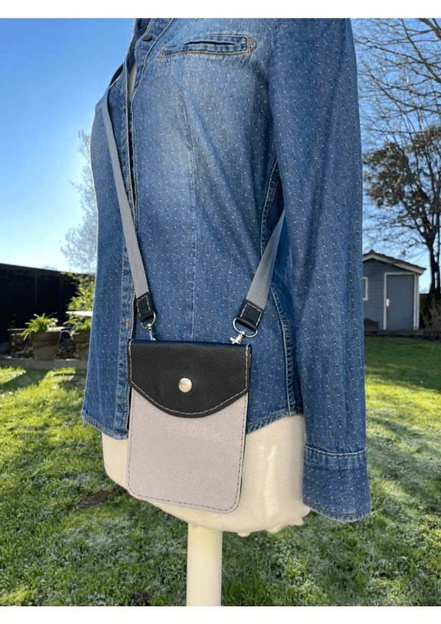 Sac en bandoulière noir/gris pailleté