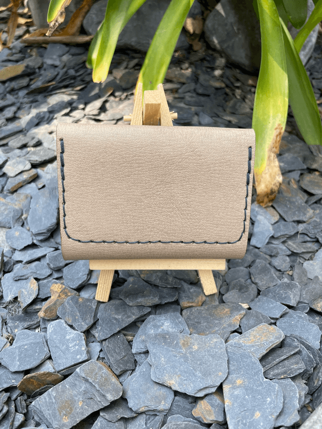 Porte-cartes/porte-monnaie beige/bleu