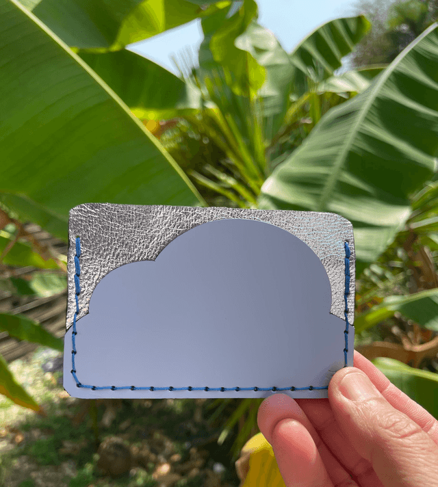 Porte-cartes Cloud bleu ciel/argent/noir