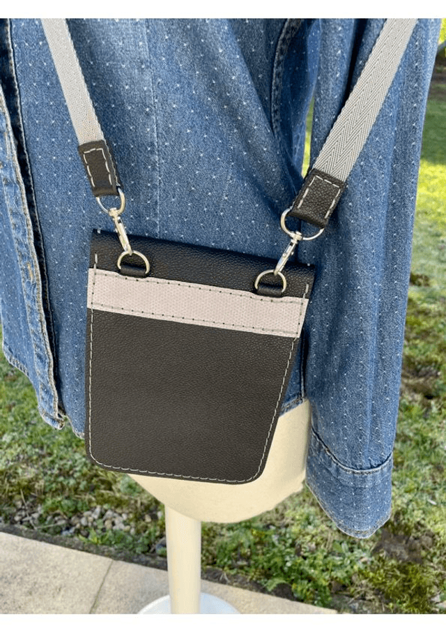 Sac en bandoulière noir/gris pailleté