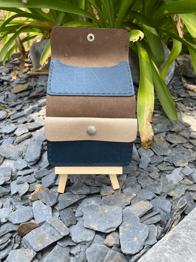 Porte-cartes/porte-monnaie beige/bleu
