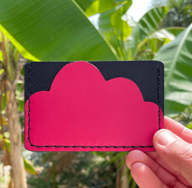 Porte-cartes Cloud rose/noir