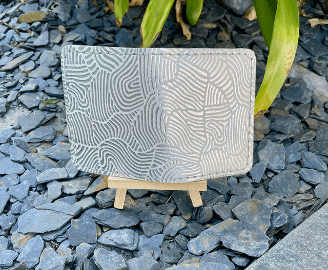 Porte-cartes argent/blanc