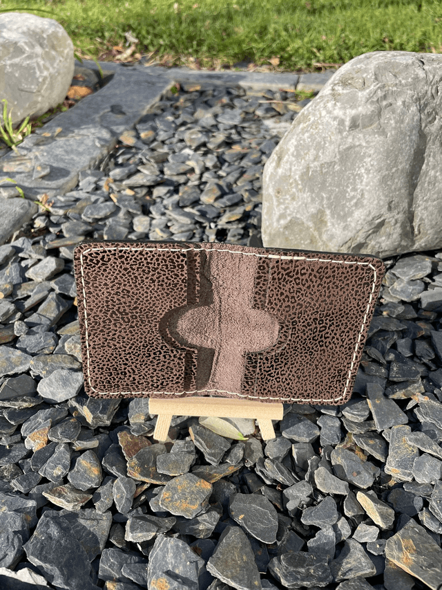 Porte-cartes double marron