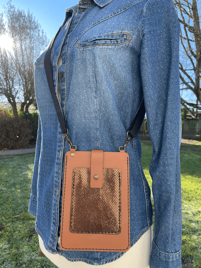 Sac bandoulière marron/noir